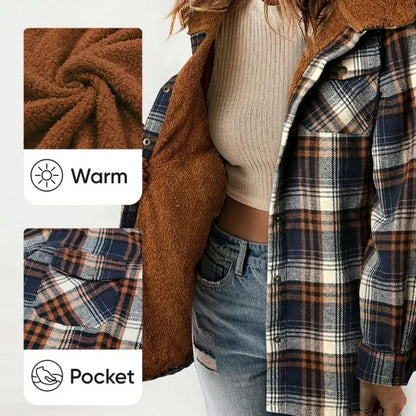 Women's Plaid Fleece Lined Jacket