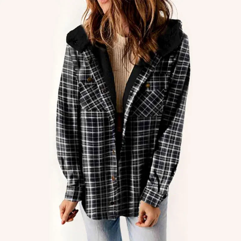 Women's Plaid Fleece Lined Jacket