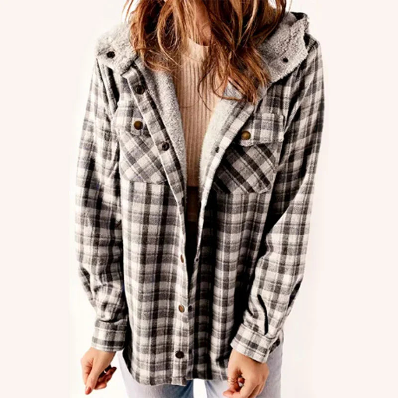 Women's Plaid Fleece Lined Jacket