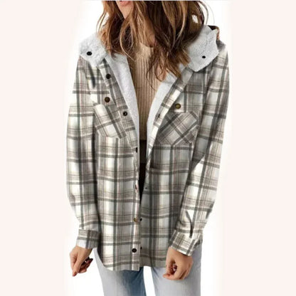 Women's Plaid Fleece Lined Jacket