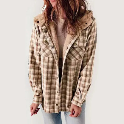 Women's Plaid Fleece Lined Jacket