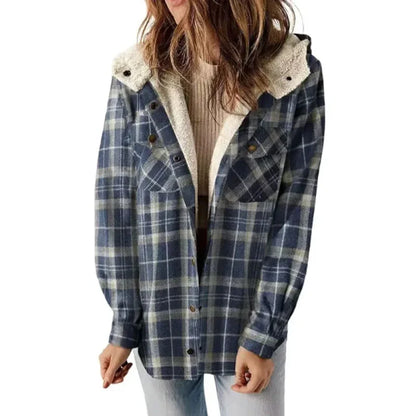 Women's Plaid Fleece Lined Jacket