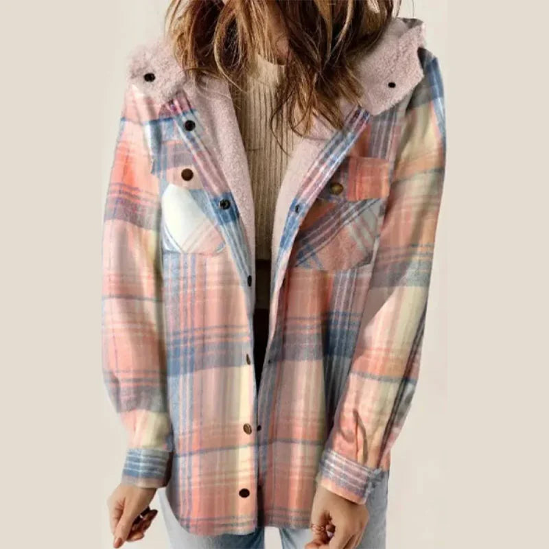 Women's Plaid Fleece Lined Jacket